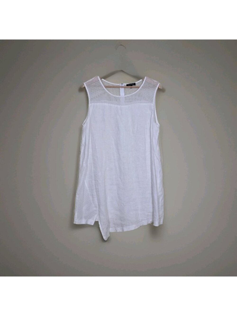 Athena Marie Linen Tunic Top Dress XL White Lagenlook Assymetric Coastal Summer